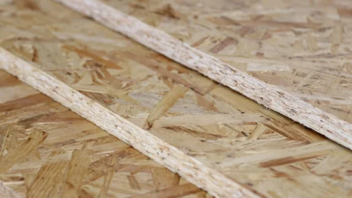 3no. 18mm OSB3 sheathing boards overlapping each other